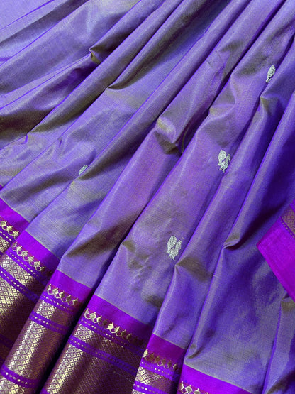 MAUVE SILK PURE HANDLOOM PAITHANI SAREE