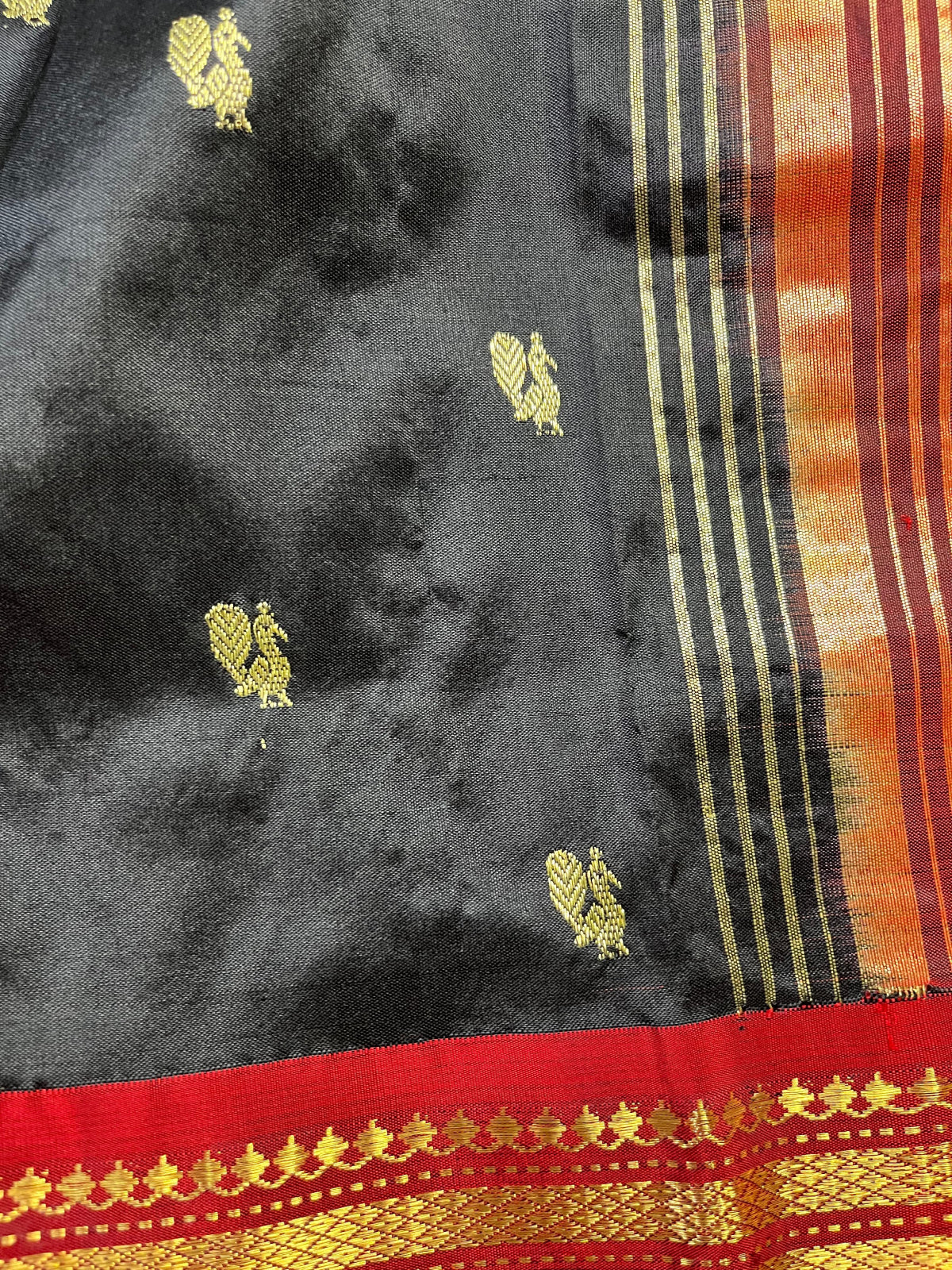 BLACK SILK PURE HANDLOOM PAITHANI SAREE