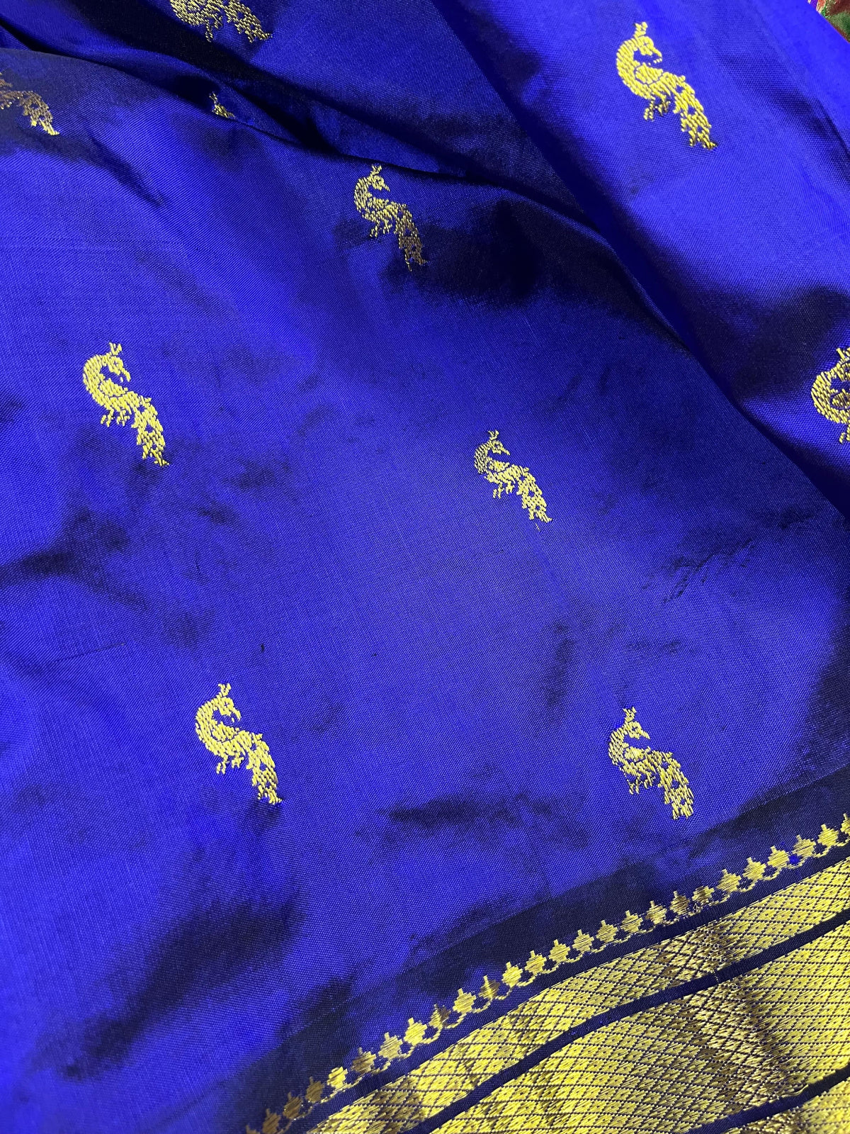 ROYAL BLUE SILK PURE HANDLOOM PAITHANI SAREE