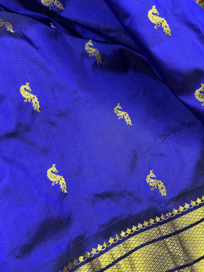 ROYAL BLUE SILK PURE HANDLOOM PAITHANI SAREE