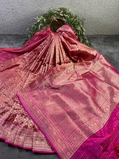 PINK SILK PURE HANDLOOM BANARASI SAREE