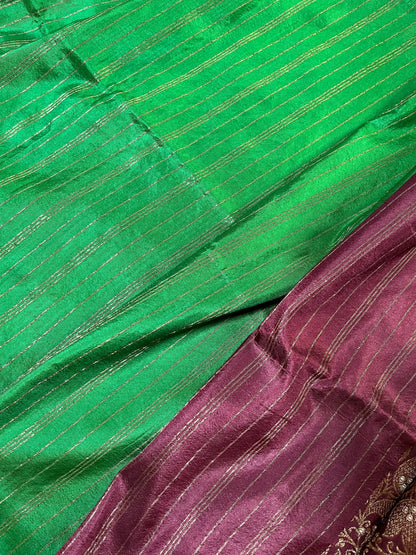 DARK WINE SILK PURE HANDLOOM BANARASI SAREE