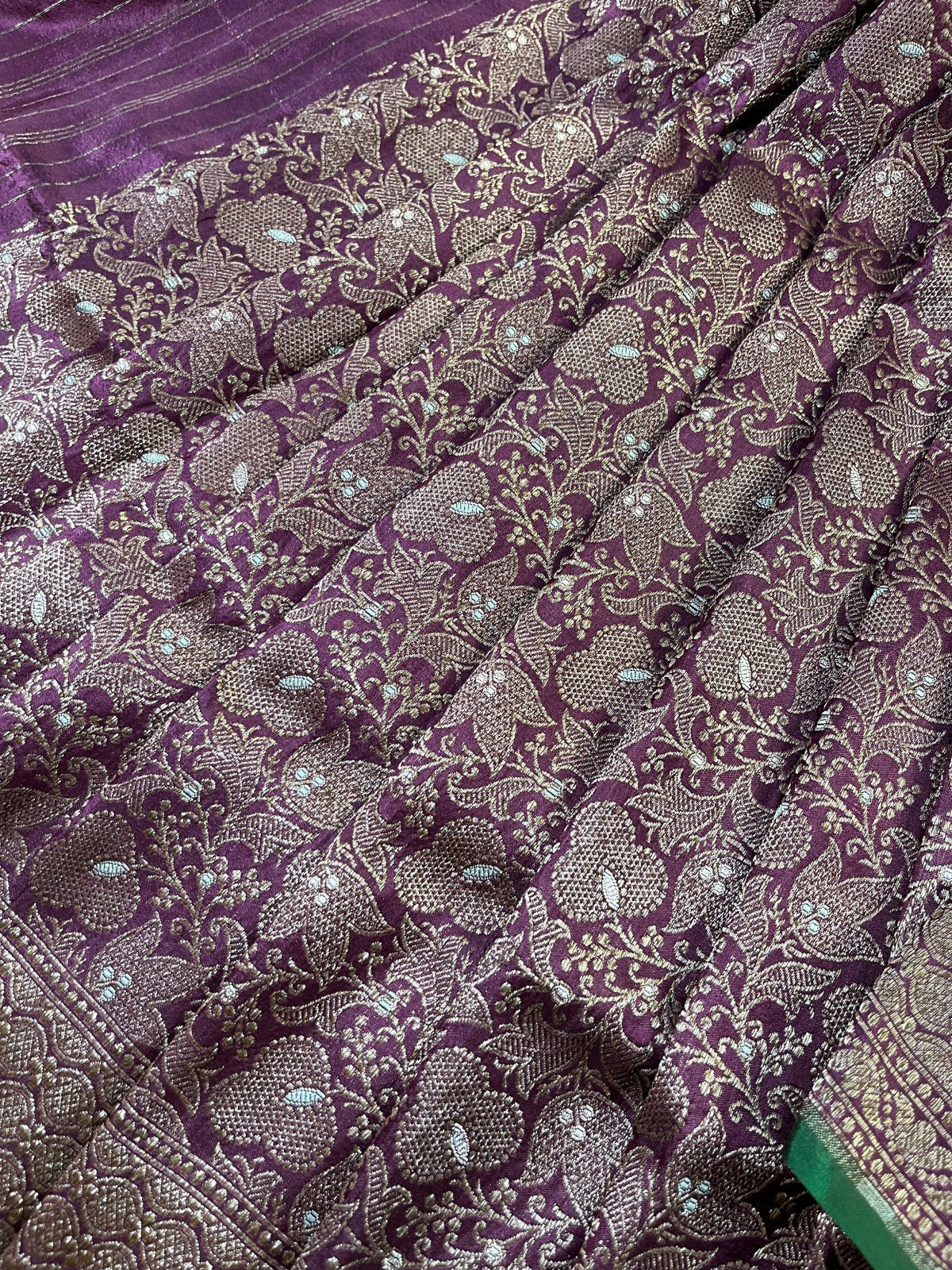 DARK WINE SILK PURE HANDLOOM BANARASI SAREE