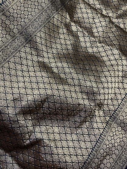 BLACK SILK PURE HANDLOOM BANARASI SAREE