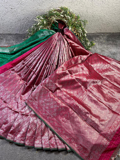 PINK SILK PURE HANDLOOM BANARASI SAREE