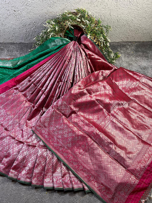PINK SILK PURE HANDLOOM BANARASI SAREE
