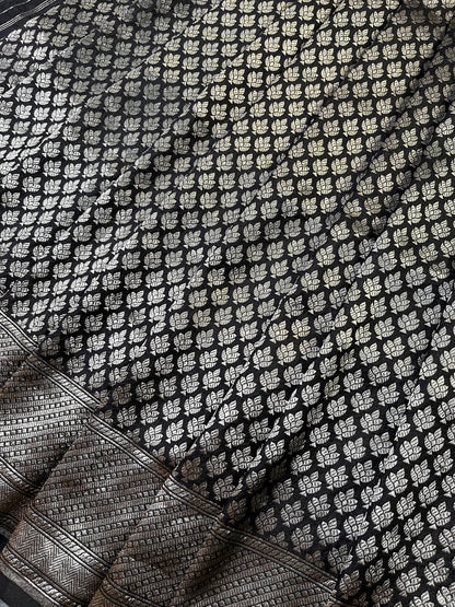 BLACK SLK PURE HANDLOOM BANARASI SAREE