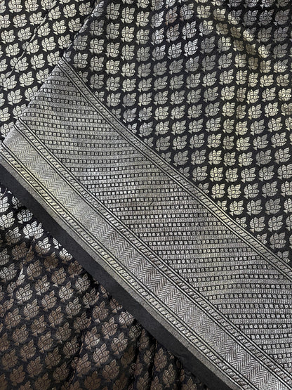 BLACK SLK PURE HANDLOOM BANARASI SAREE