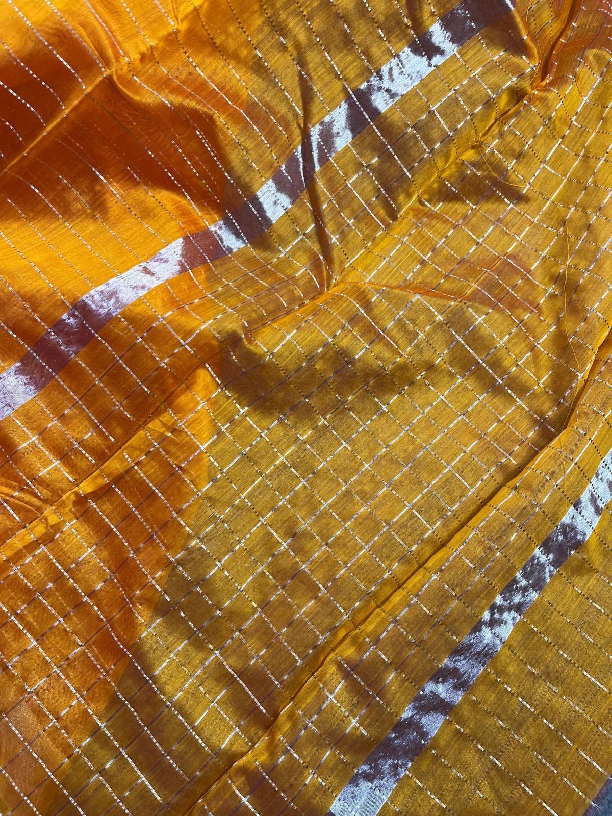 MANGO YELLOW SICO PURE HANDLOOM CHANDERI SAREE