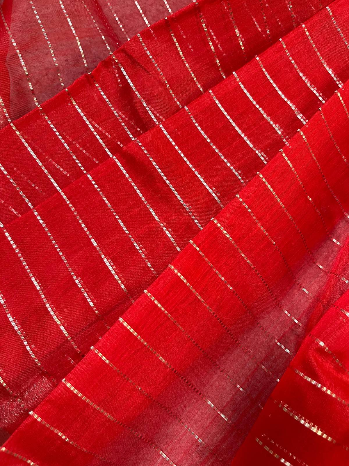 RED SICO PURE HANDLOOM CHANDERI SAREE
