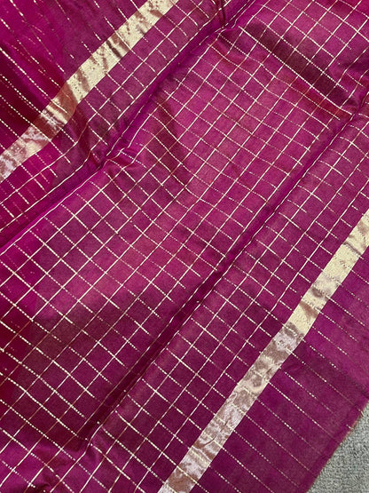 PURPLE SICO PURE HANDLOOM CHANDERI SAREE