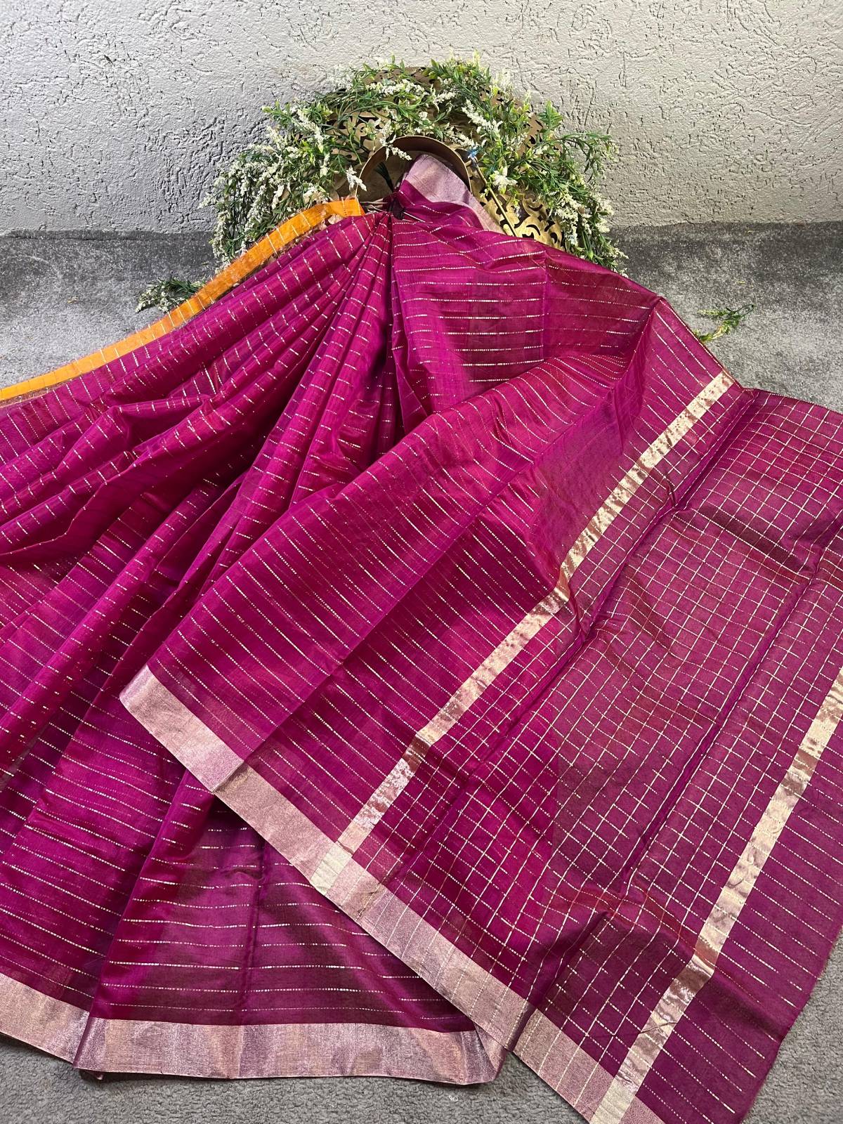 PURPLE SICO PURE HANDLOOM CHANDERI SAREE