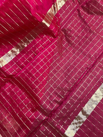 PINK SICO PURE HANDLOOM CHANDERI SAREE