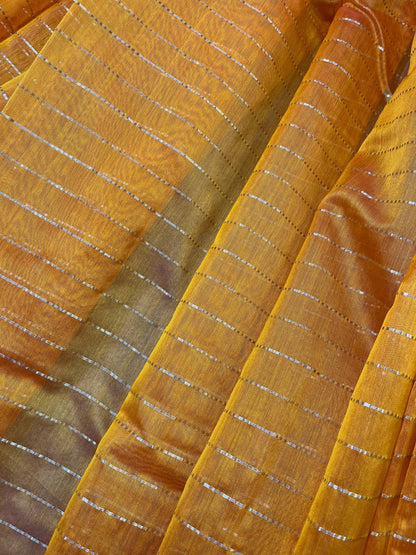 MANGO YELLOW SICO PURE HANDLOOM CHANDERI SAREE