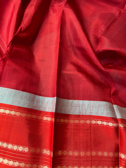 YELLOW COTTON PURE HANDLOOM KANJIVARAM SAREE