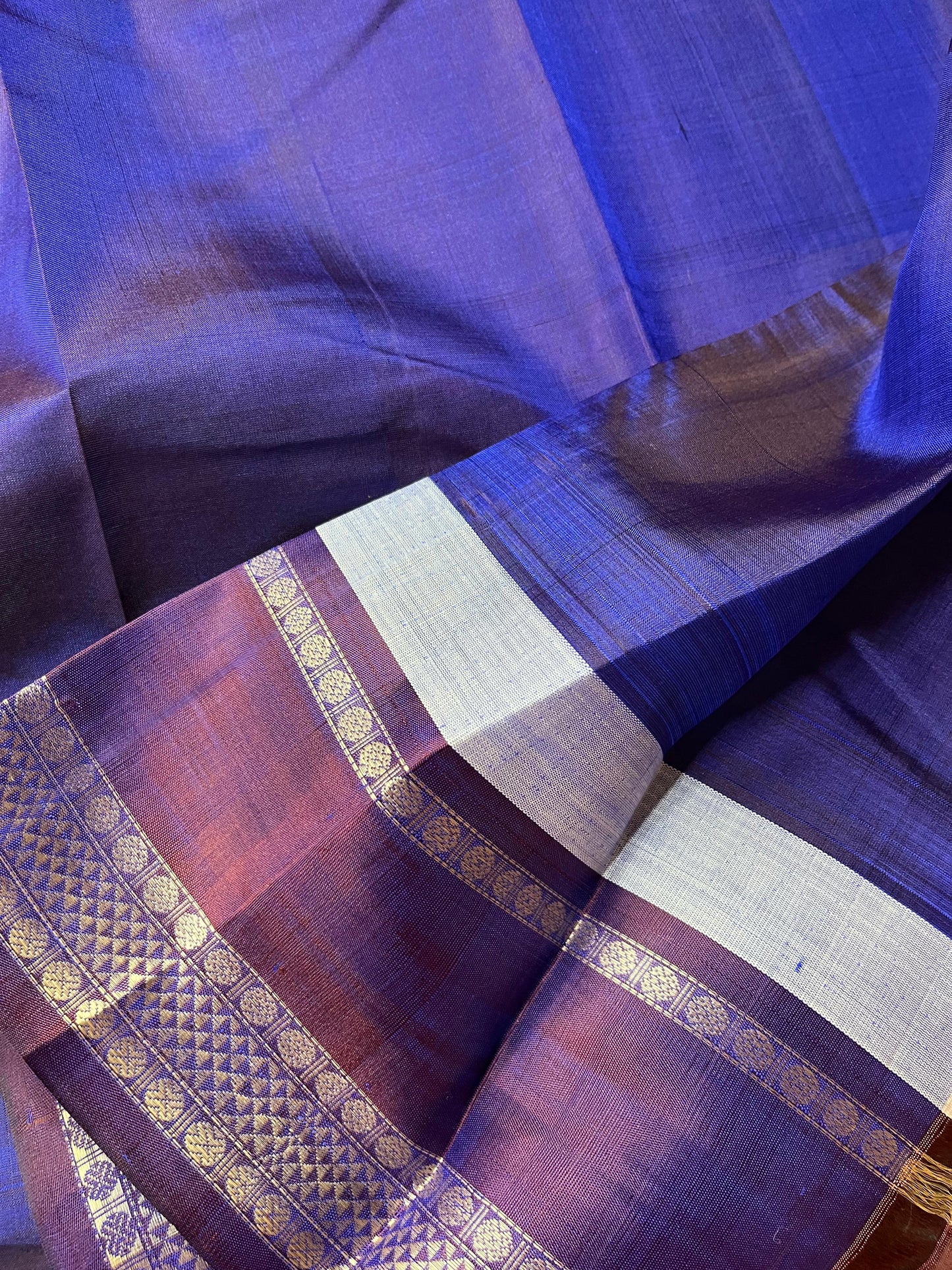 LIGHT MAUVE COTTON PURE HANDLOOM KANJIVARAM SAREE