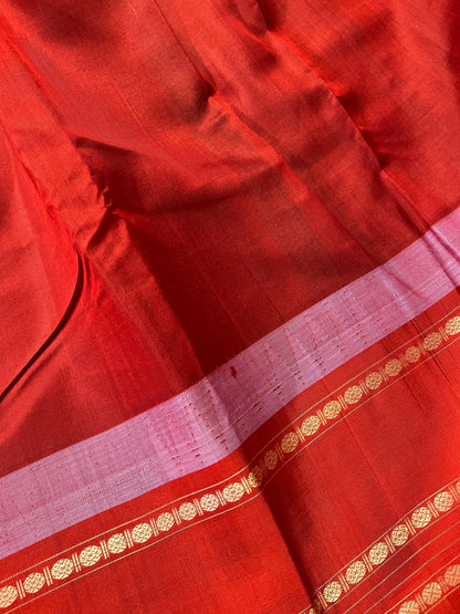 PINK COTTON PURE HANDLOOM KANJIVARAM SAREE