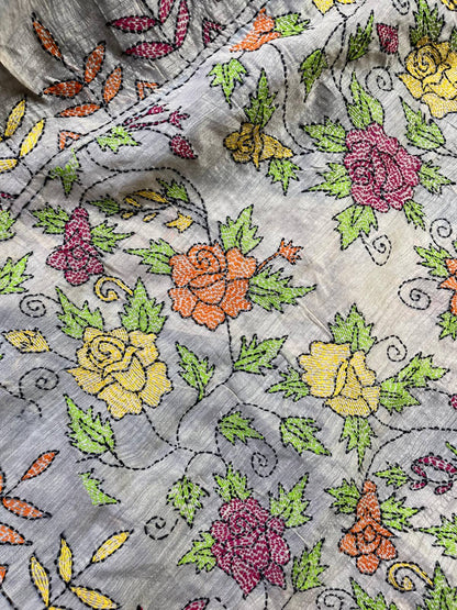 BLUE TASSAR PURE HANDLOOM BANDHEJ SAREE