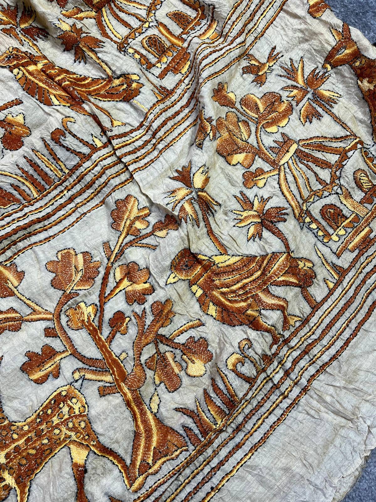 TURMERIC YELLOW TASSAR PURE HANDLOOM BANDHEJ SAREE