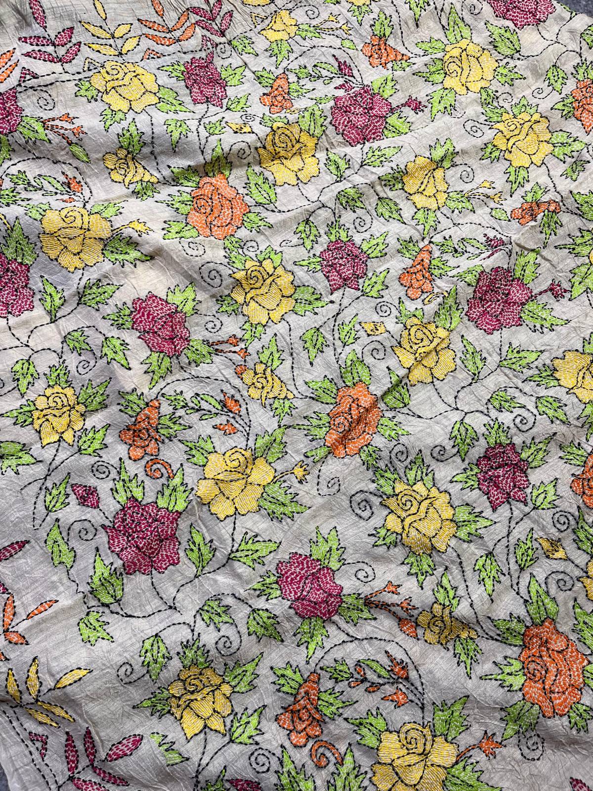 BLUE TASSAR PURE HANDLOOM BHANDEJ SAREE