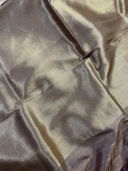 GOLD KATAN TISSUE PURE HANDLOOM BANARASI SAREE