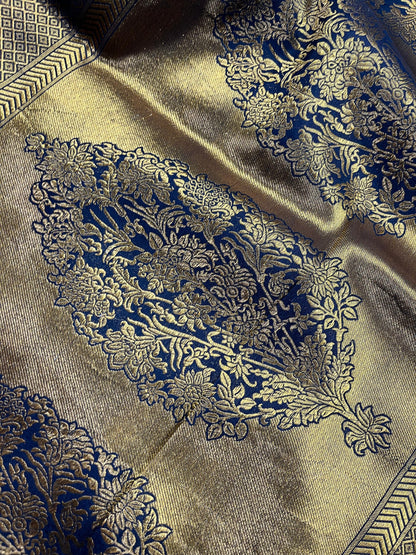 GOLD KATAN TISSUE PURE HANDLOOM BANARASI SAREE