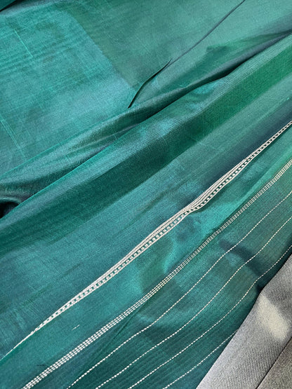 SILVER KATAN TISSUE PURE HANDLOOM BANARASI SAREE