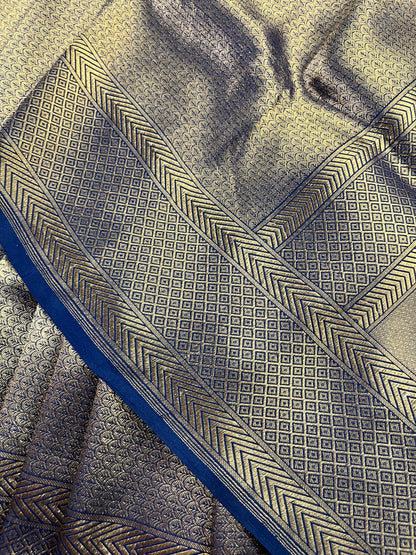 GOLD KATAN TISSUE PURE HANDLOOM BANARASI SAREE