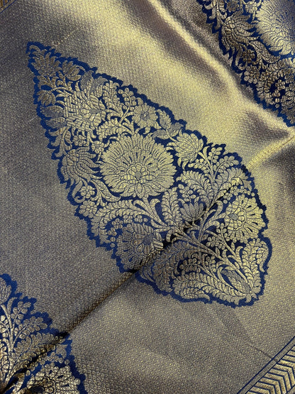 GOLD KATAN TISSUE PURE HANDLOOM BANARASI SAREE