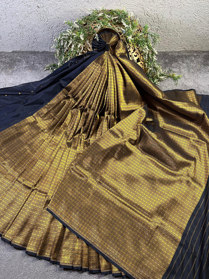 GOLD KATAN TISSUE PURE HANDLOOM BANARASI SAREE