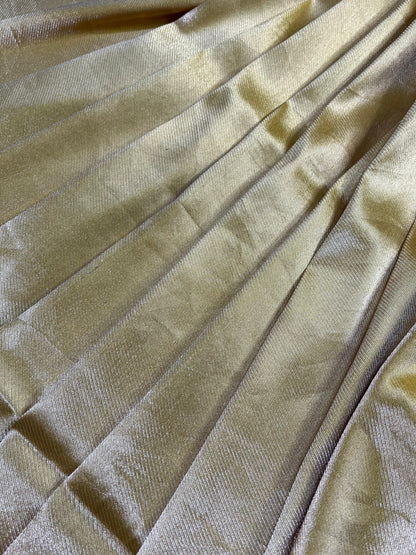 YELLOW KATAN TISSUE PURE HANDLOOM BANARASI SAREE