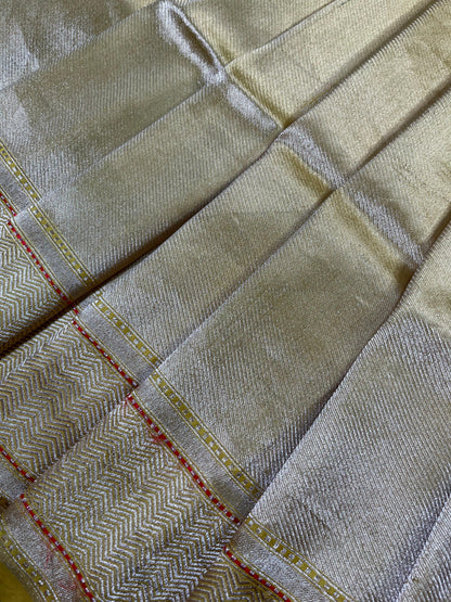 YELLOW KATAN TISSUE PURE HANDLOOM BANARASI SAREE