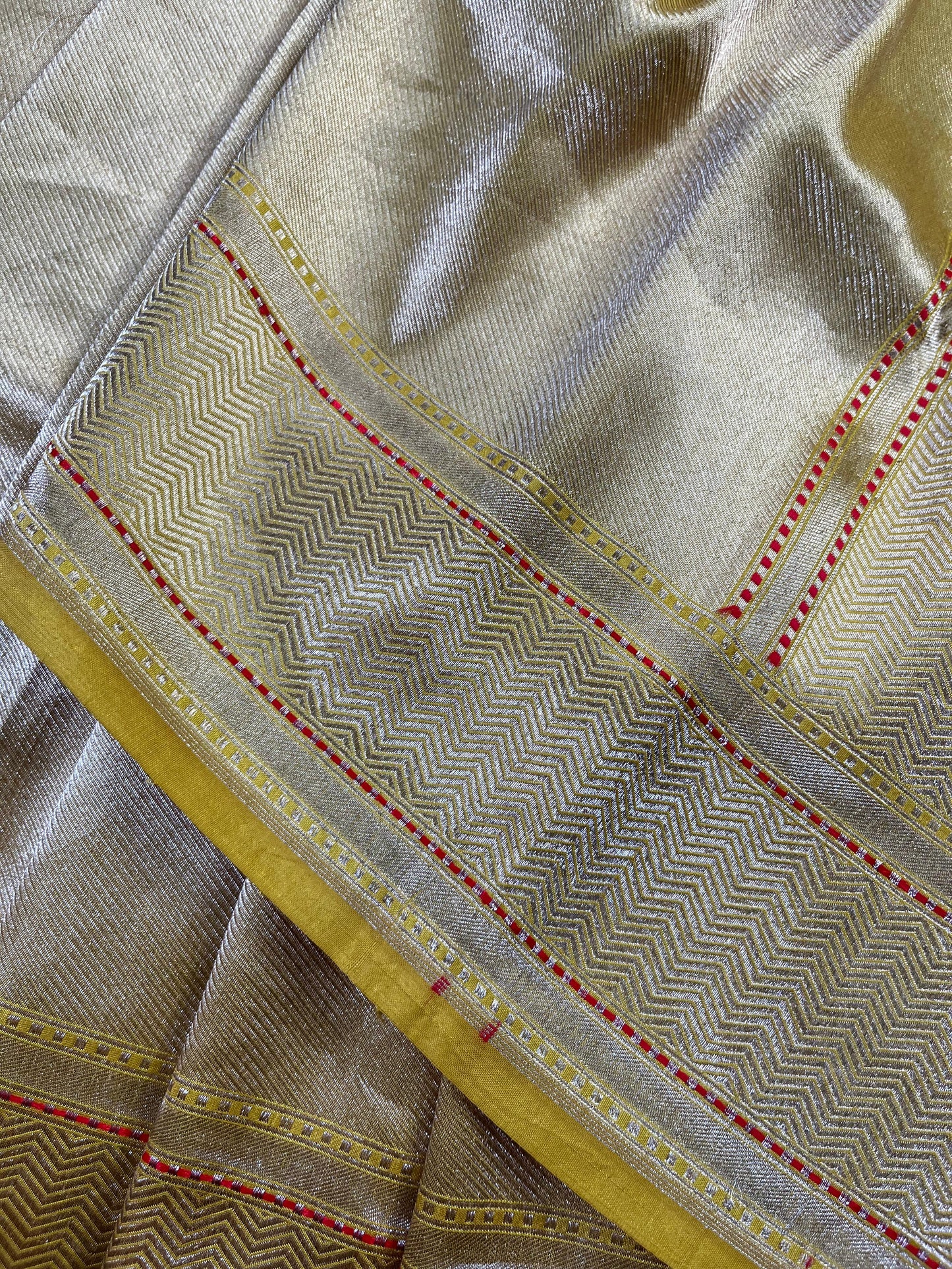 YELLOW KATAN TISSUE PURE HANDLOOM BANARASI SAREE