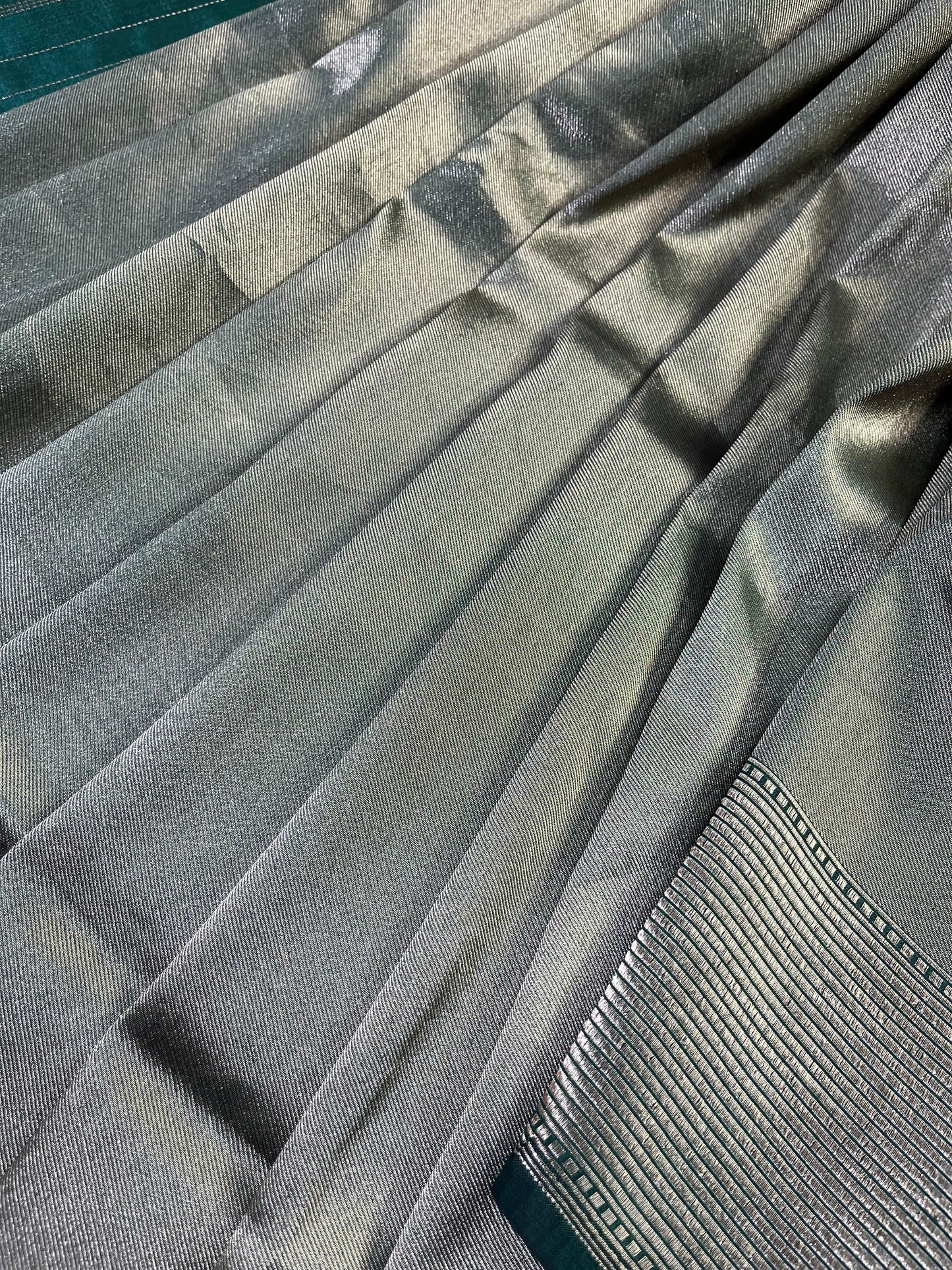 SILVER KATAN TISSUE PURE HANDLOOM BANARASI SAREE