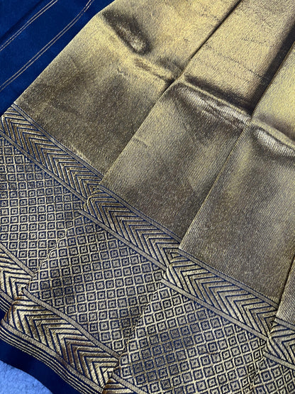 GOLD KATAN TISSUE PURE HANDLOOM BANARASI SAREE