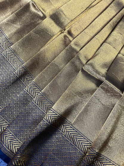 GOLD KATAN TISSUE PURE HANDLOOM BANARASI SAREE