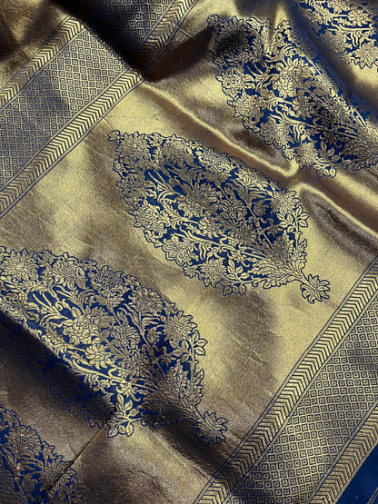 GOLD KATAN TISSUE PURE HANDLOOM BANARASI SAREE