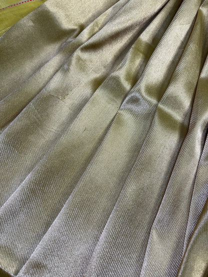 NEON GREEN KATAN TISSUE PURE HANDLOOM BANARASI SAREE