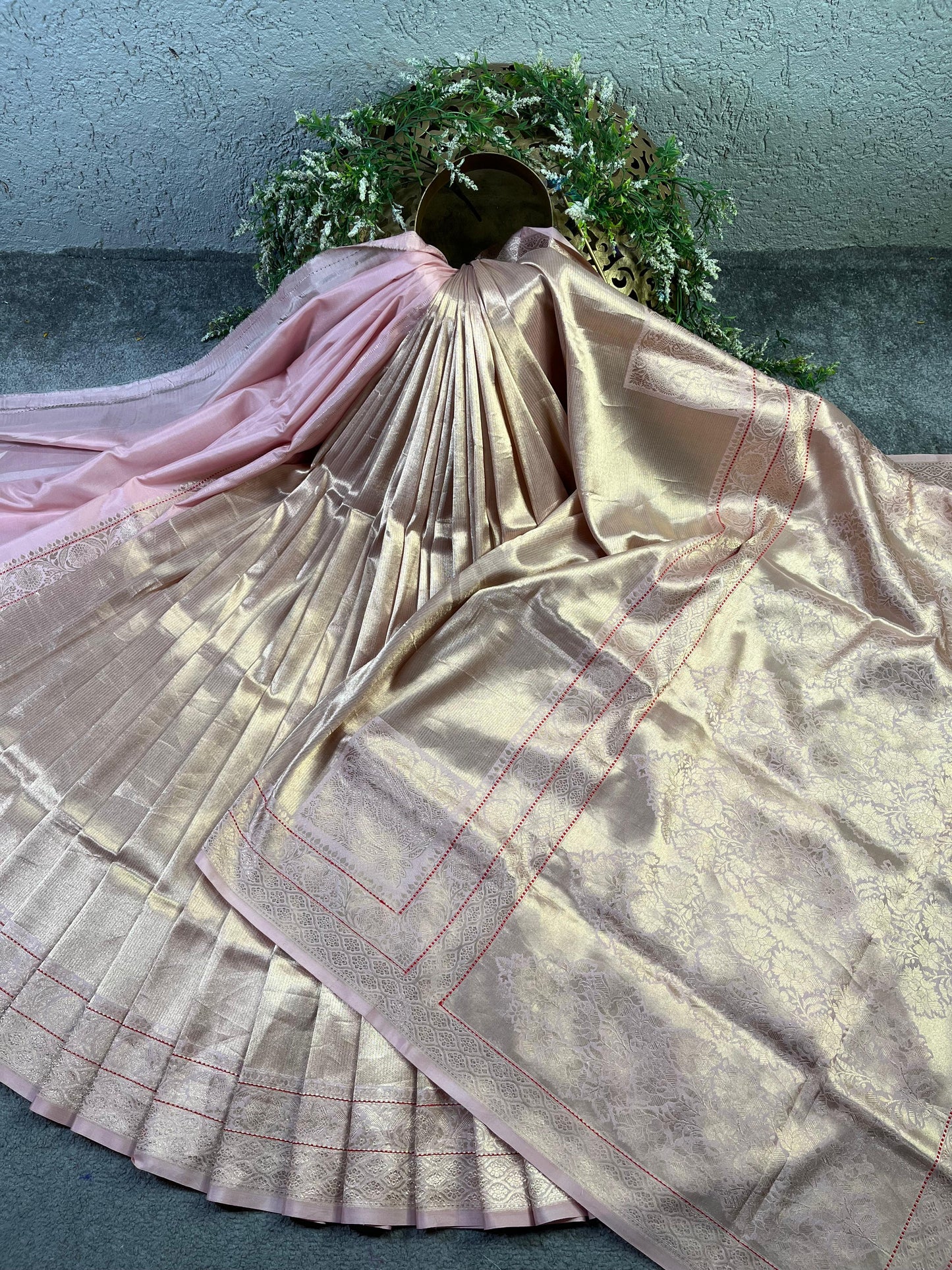 PINK KATAN TISSUE PURE HANDLOOM BANARASI SAREE