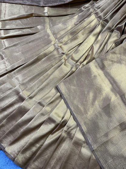 GOLD KATAN TISSUE PURE HANDLOOM BANARASI SAREE