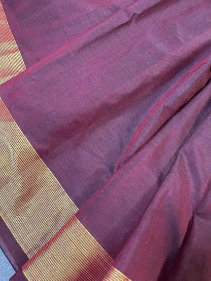 DARK WINE PURE HANDLOOM COTTON PAITHANI SAREE