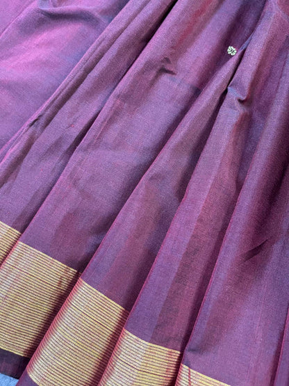 DARK WINE PURE HANDLOOM COTTON PAITHANI SAREE