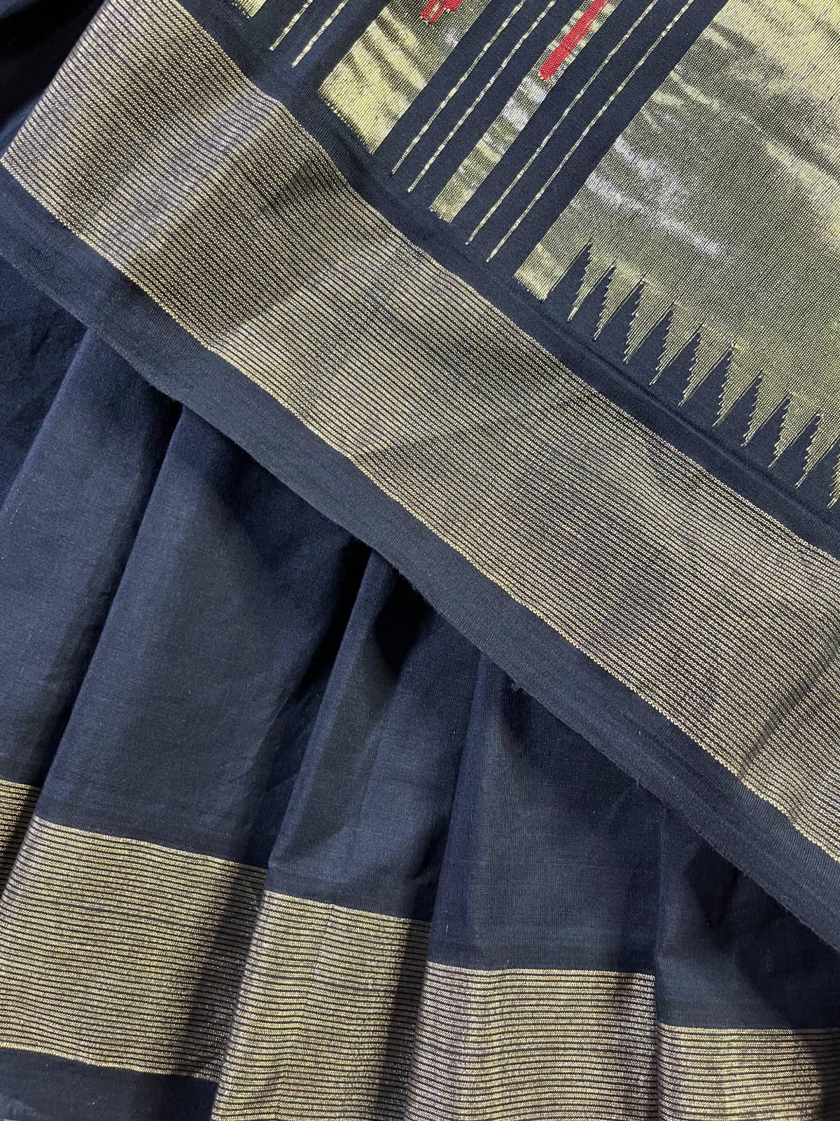 BLACK PURE HANDLOOM COTTON PAITHANI SAREE