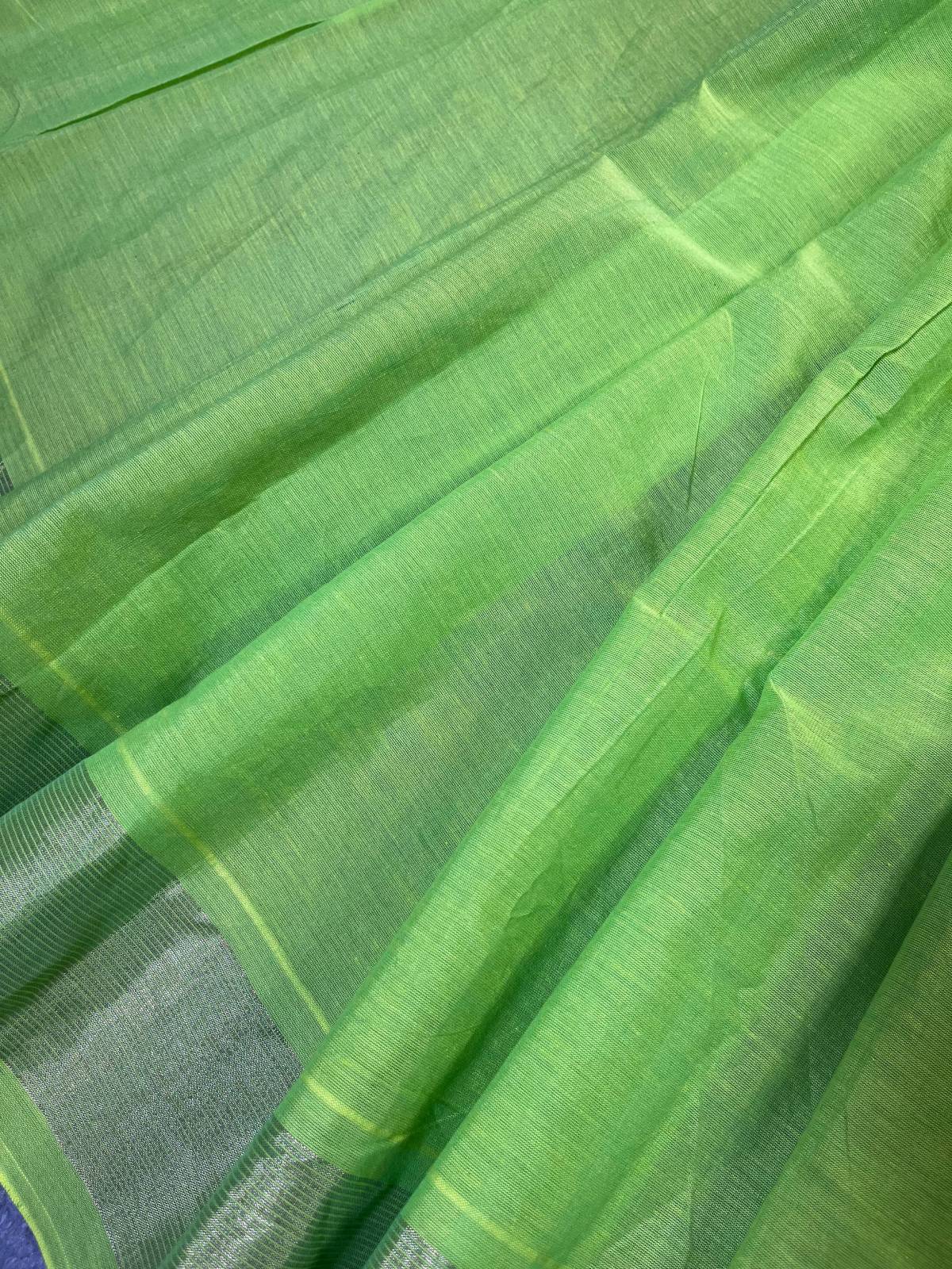 NEON GREEN PURE HANDLOOM COTTON PAITHANI SAREE