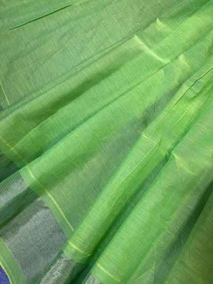 NEON GREEN PURE HANDLOOM COTTON PAITHANI SAREE