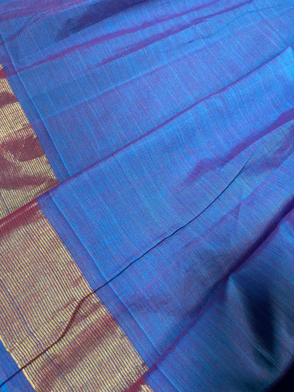 BLUE PINK PURE HANDLOOM COTTON PAITHANI SAREE