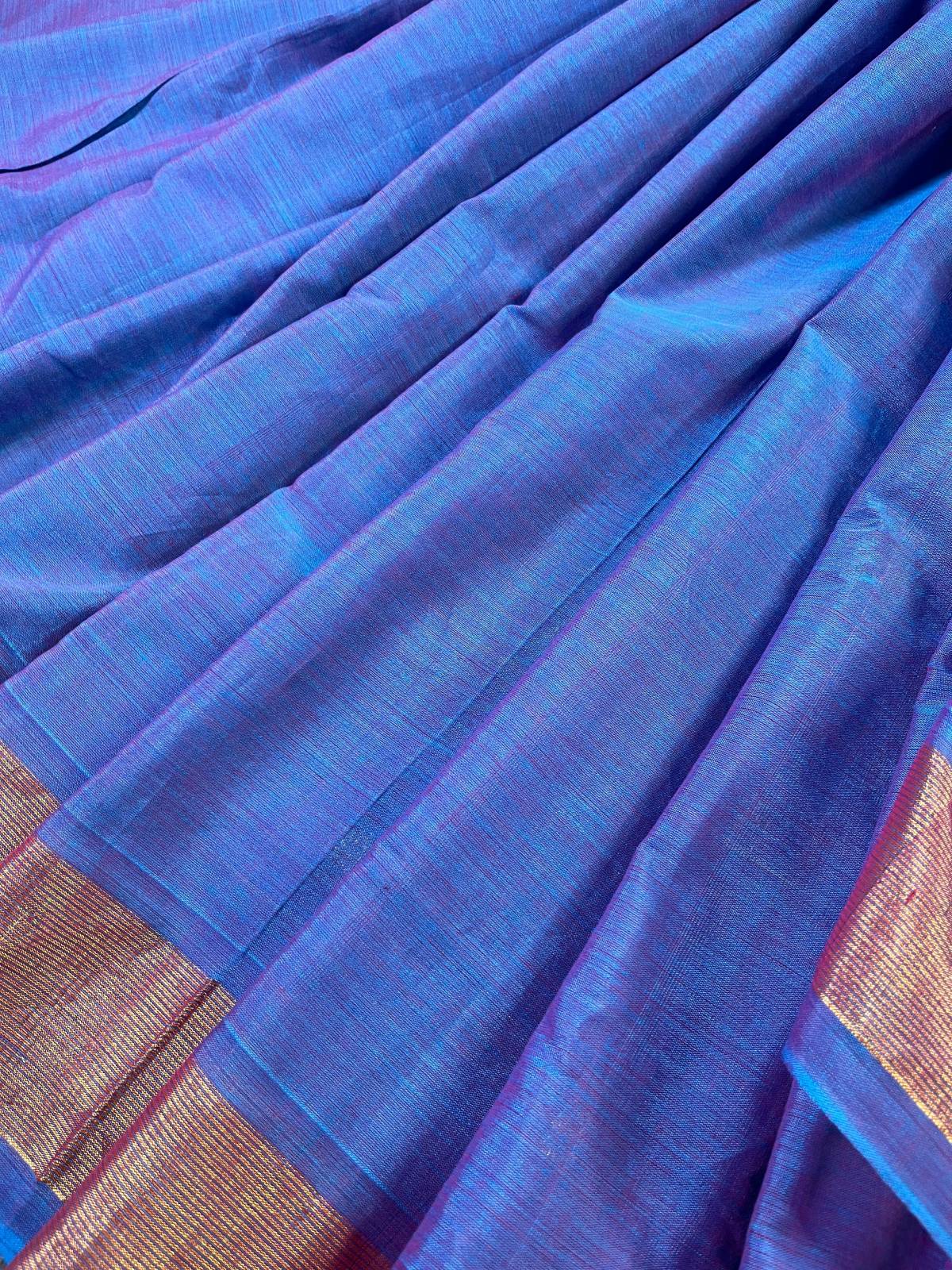 BLUE PINK PURE HANDLOOM COTTON PAITHANI SAREE