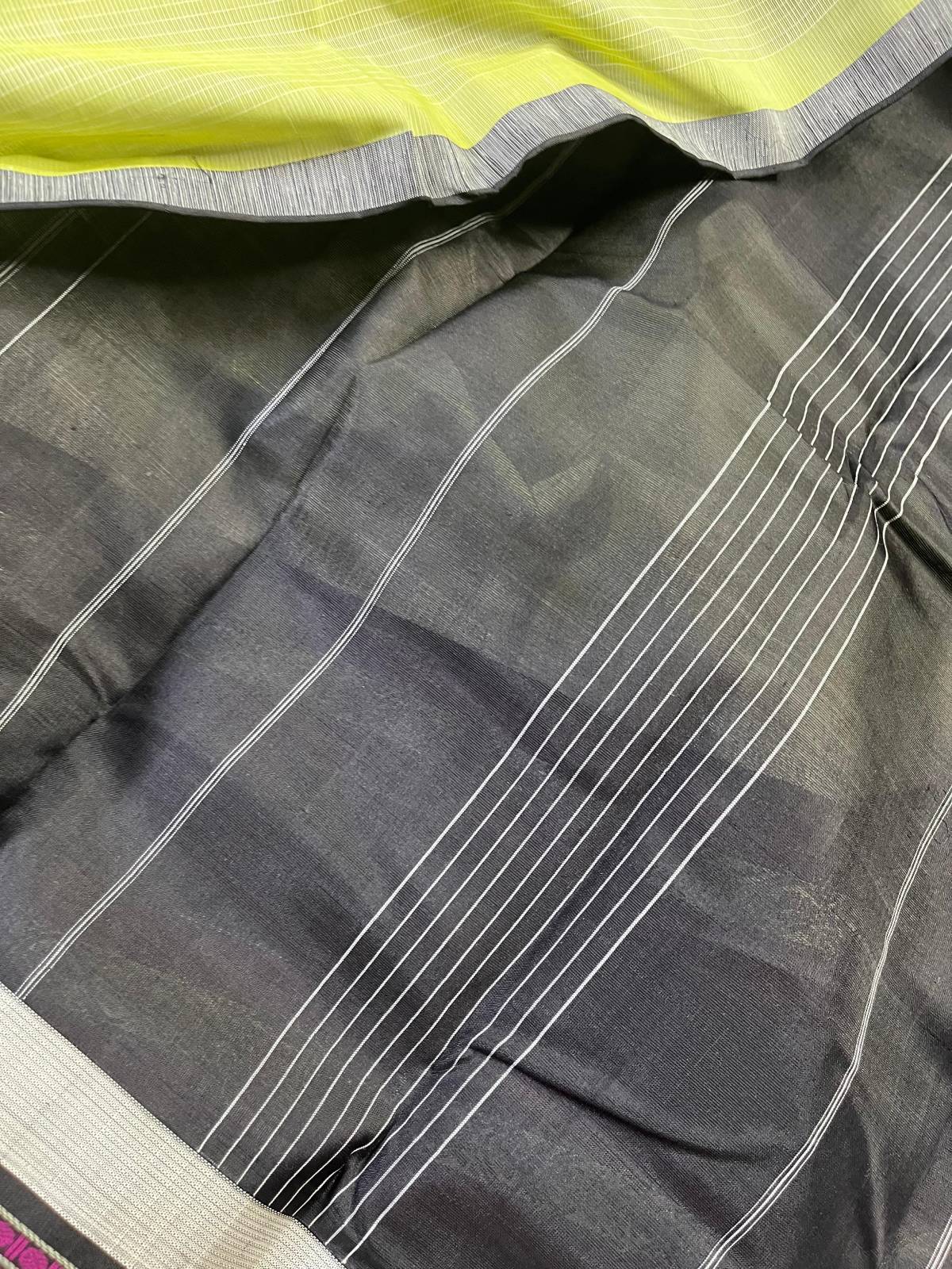 LIGHT PISTA GREEN COTTON PURE HANDLOOM KANJIVARAM SAREE