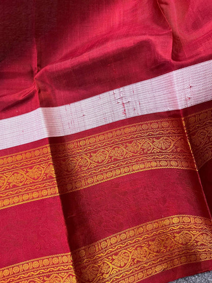 PISTA GREEN COTTON PURE HANDLOOM KANJIVARAM SAREE