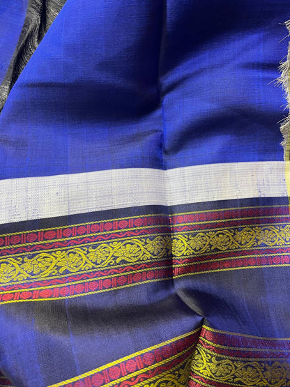 IVORY COTTON PURE HANDLOOM KANJIVARAM SAREE